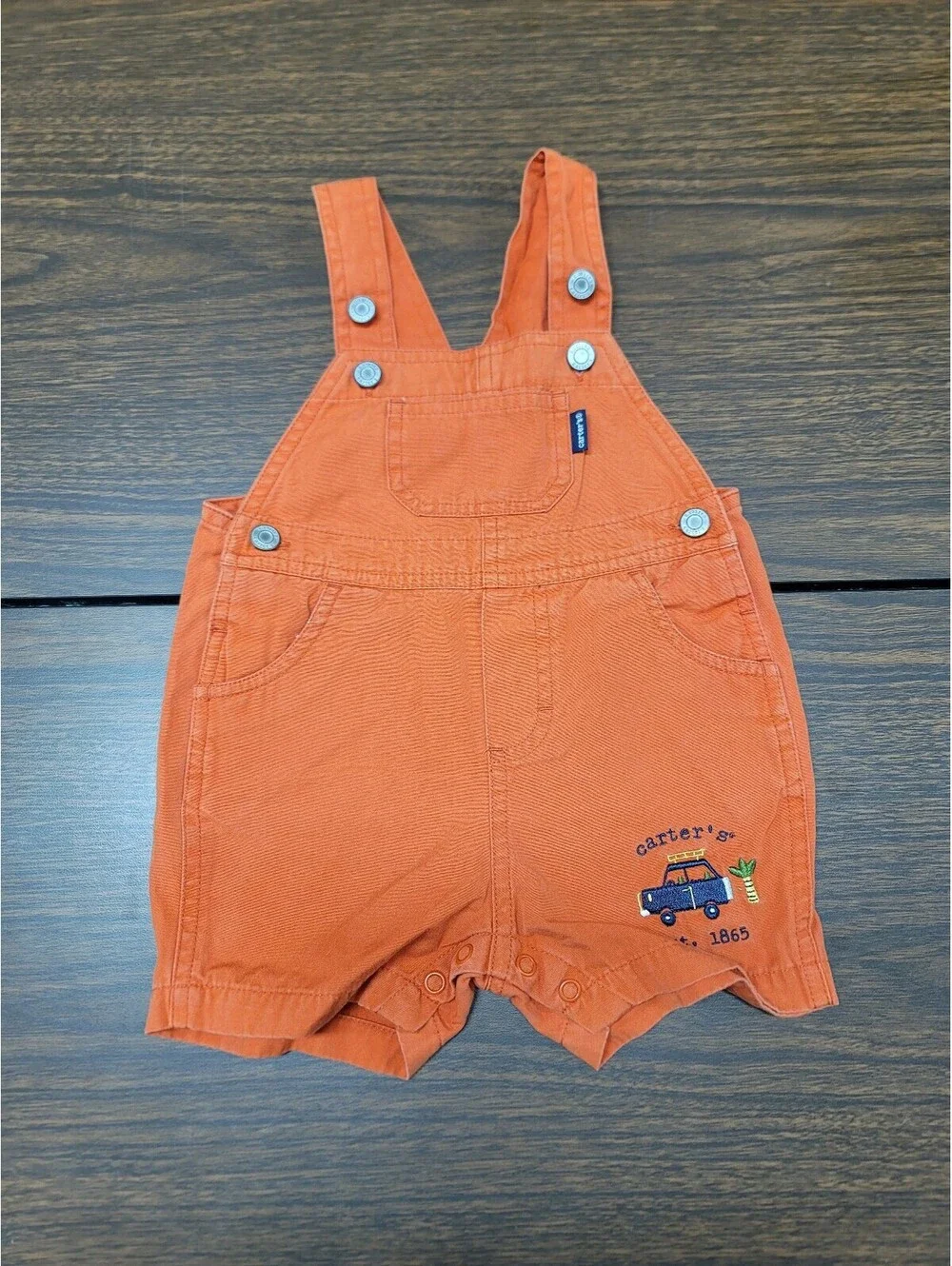 Carter's Orange Baby Overalls Shorts 6-9 Months